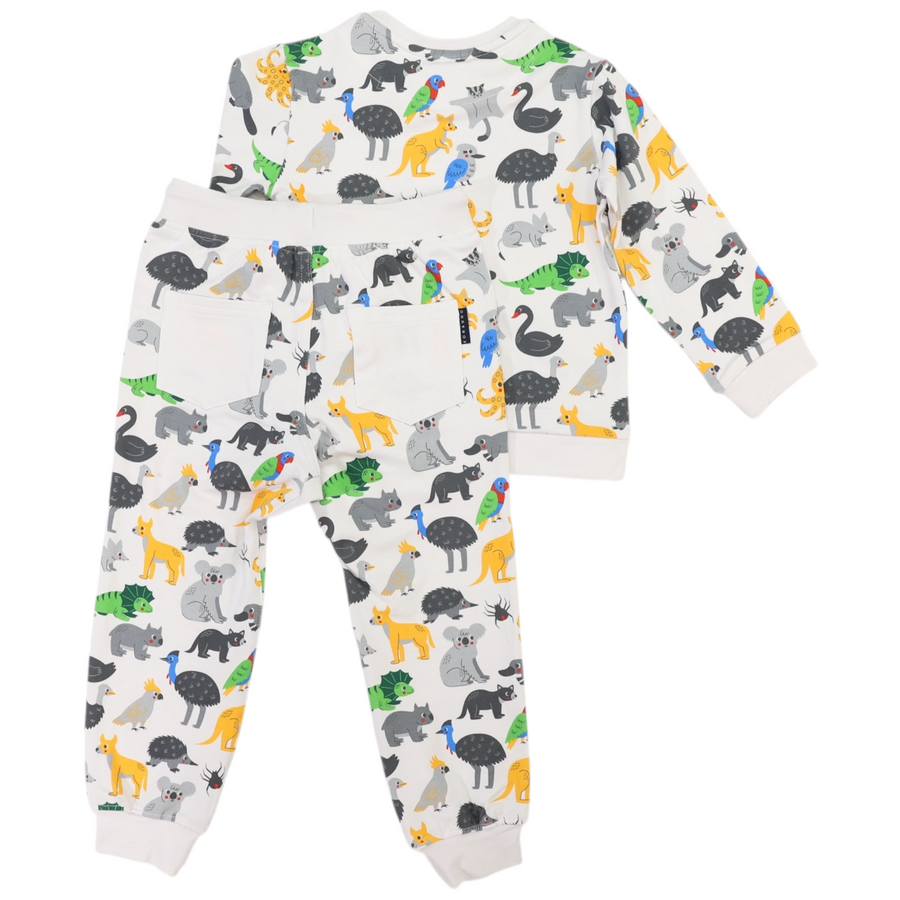 Australian Animals Pyjamas Grey