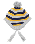 Striped Knit Beanie Mustard & Grey