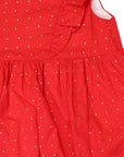 Gold Spot Frill Sunsuit Red