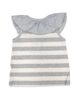 Subtle Stripes Striped Blouse with Frill Grey