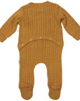 Cable Knit Romper Brown