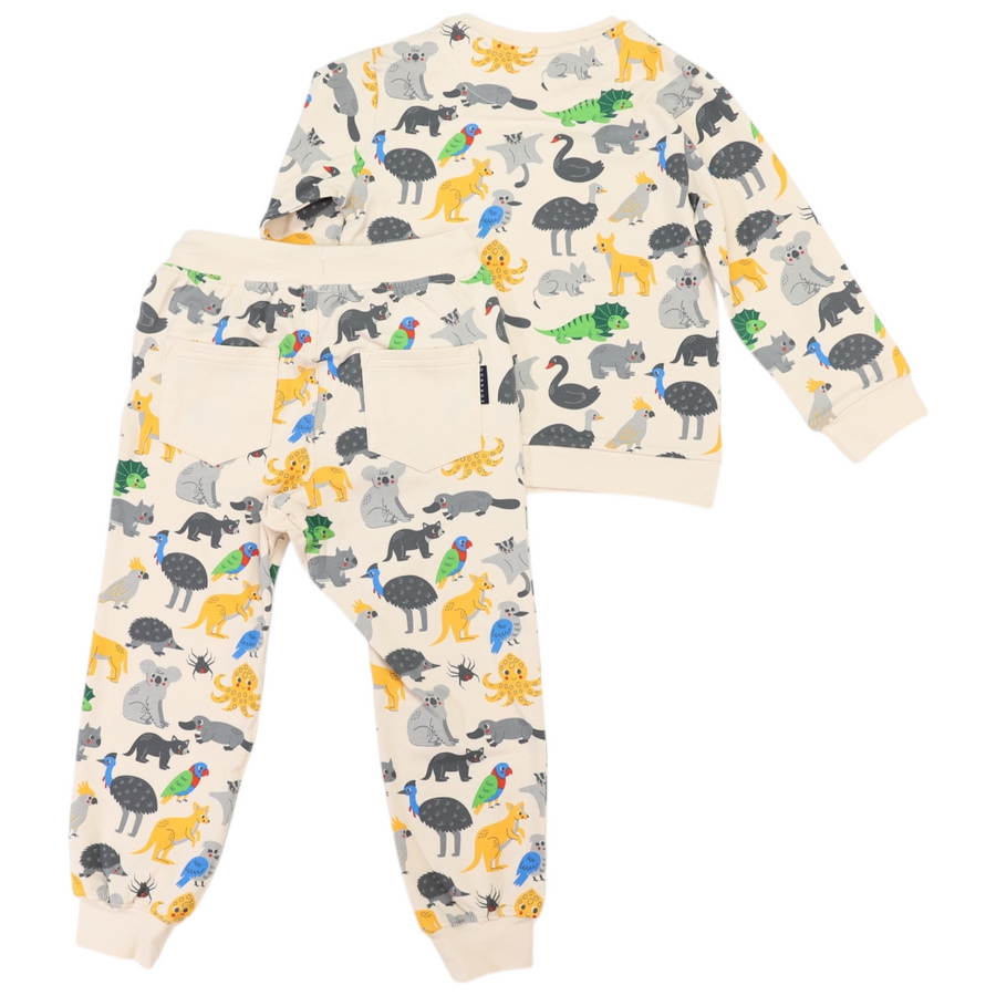 Australian Animals Pyjamas Beige