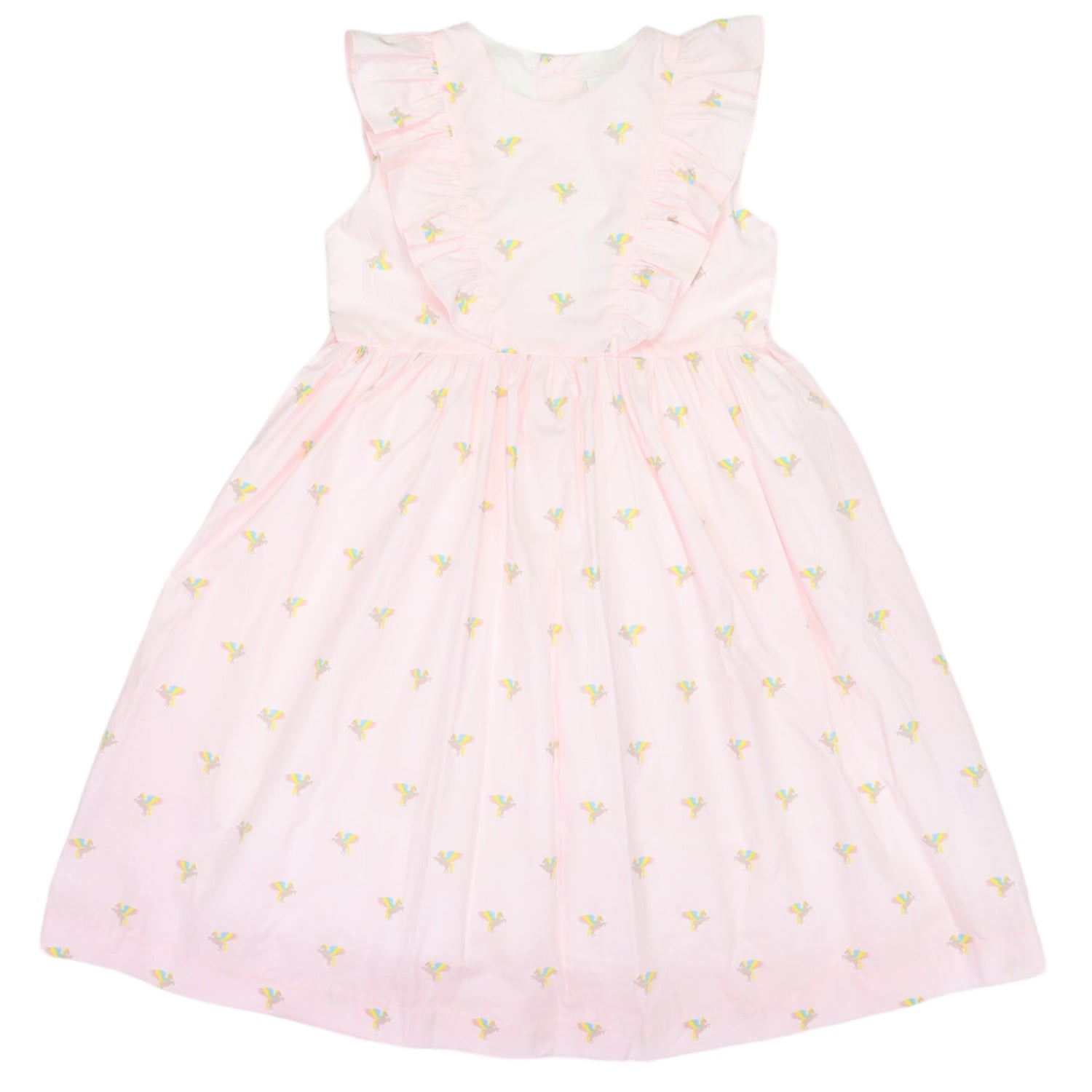 Unicorn Frill Cotton Poplin Frill Dress Light Pink
