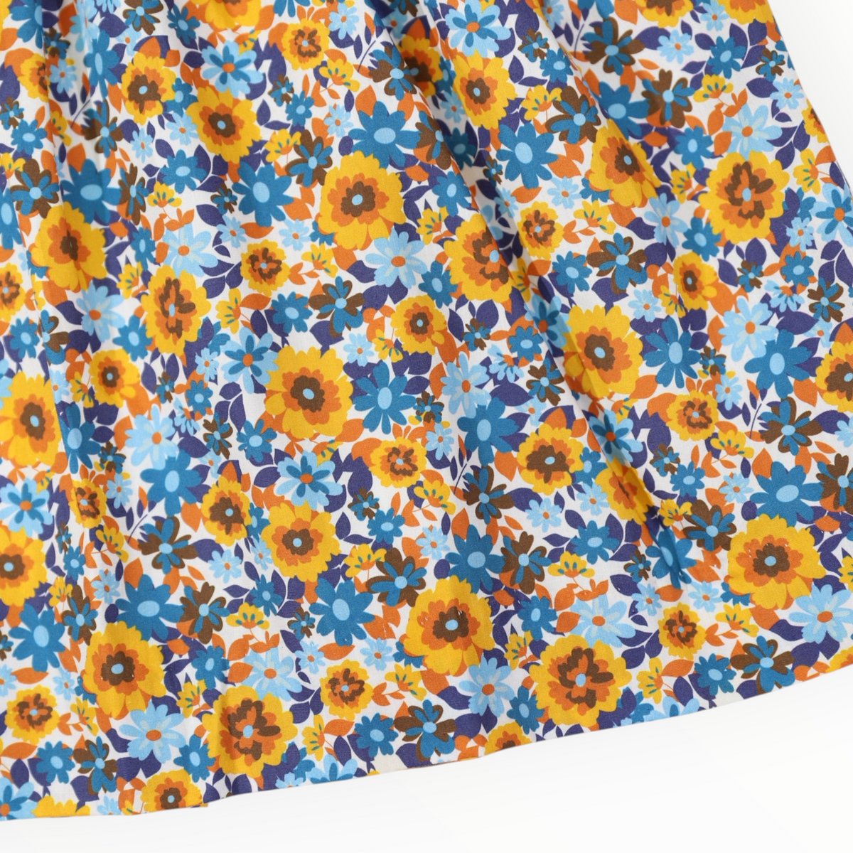 Bold Smocked Floral Dress Blue
