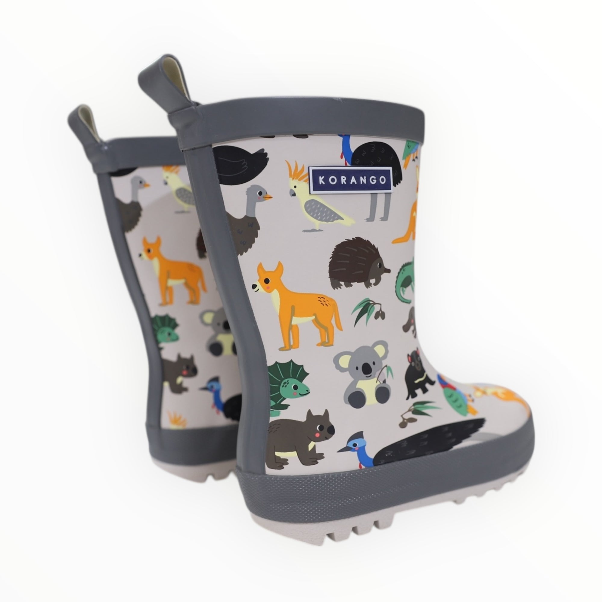 Australian Animal Printed Gumboot Grey