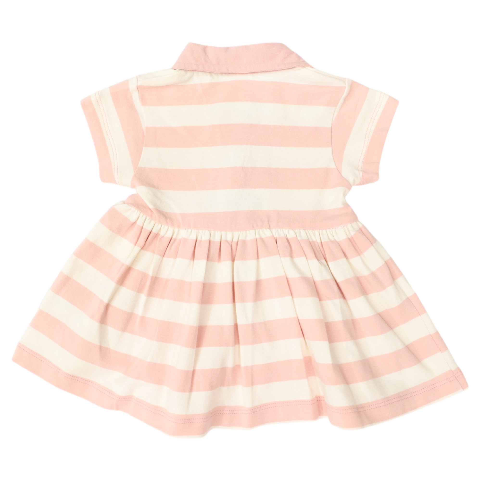 Striped Polo Dress Dusty Pink