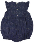 Gold Spot Frill Sunsuit Navy