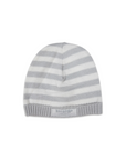 Striped Knit Beanie Baby Grey & White