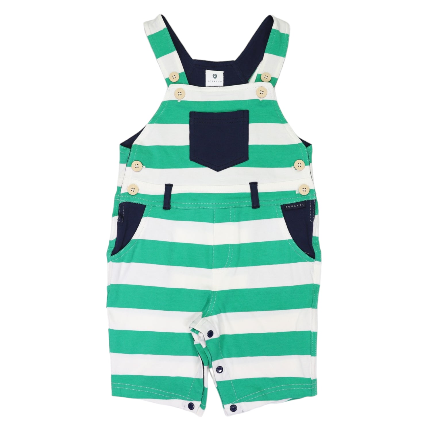Striped Cotton Overall Green Stripe