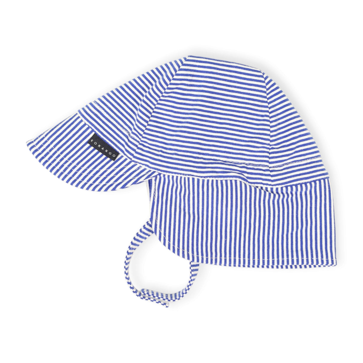 Cotton Legionnaires Sun Hat Deep Blue Stripe