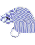 Cotton Legionnaires Sun Hat Deep Blue Stripe