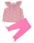 Hot Pink Classic floral blouse & legging