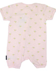 Unicorn Zip Short Sleeve Romper Light Pink