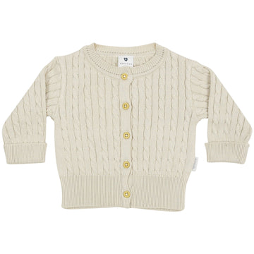 Cable Knit Cardigan Beige