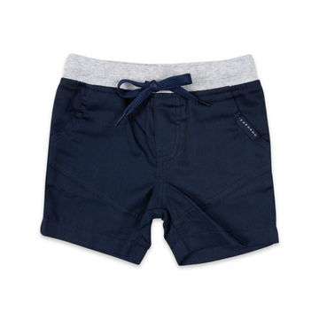 Pique Short with Drawstring Navy