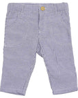 Striped Cotton Twill Pants Navy