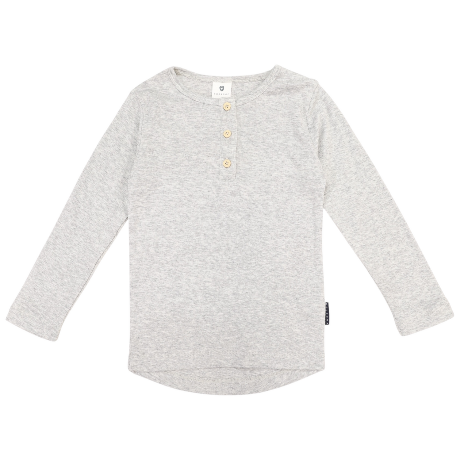 Cotton Modal Henley Top Grey Marle