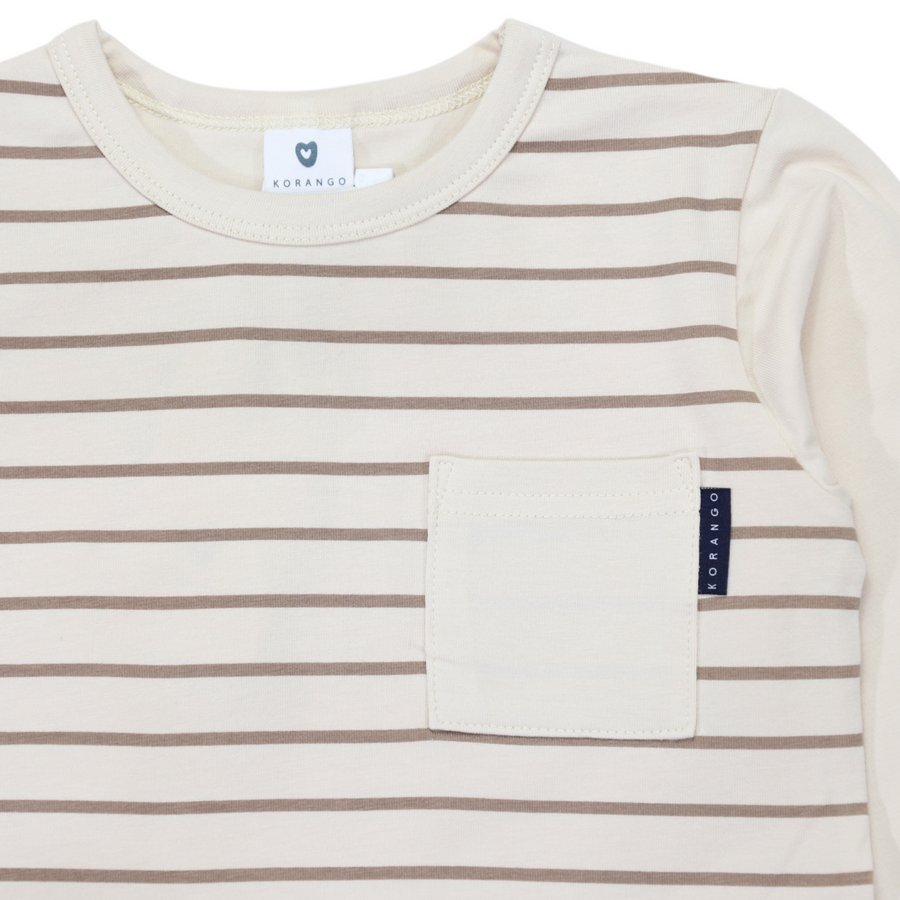 Pocket Tee Chestnut Stripe