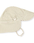 Cotton Legionnaires Sun Hat Olive Stripe