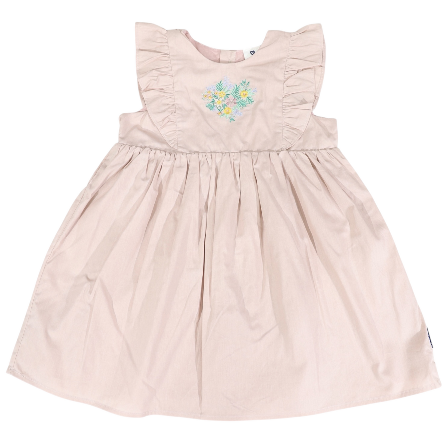 Cotton Lawn Frill Dress Dusty Pink