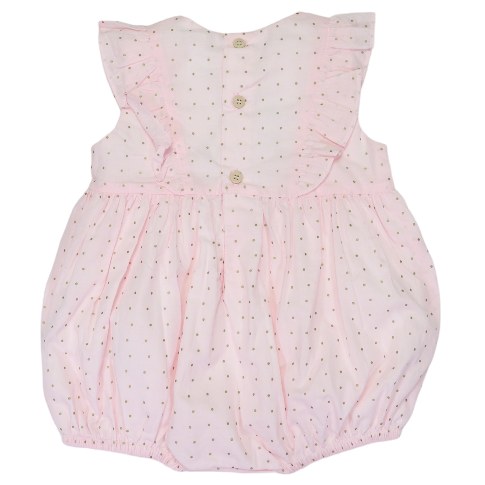 Gold Spot Frill Sunsuit Light Pink