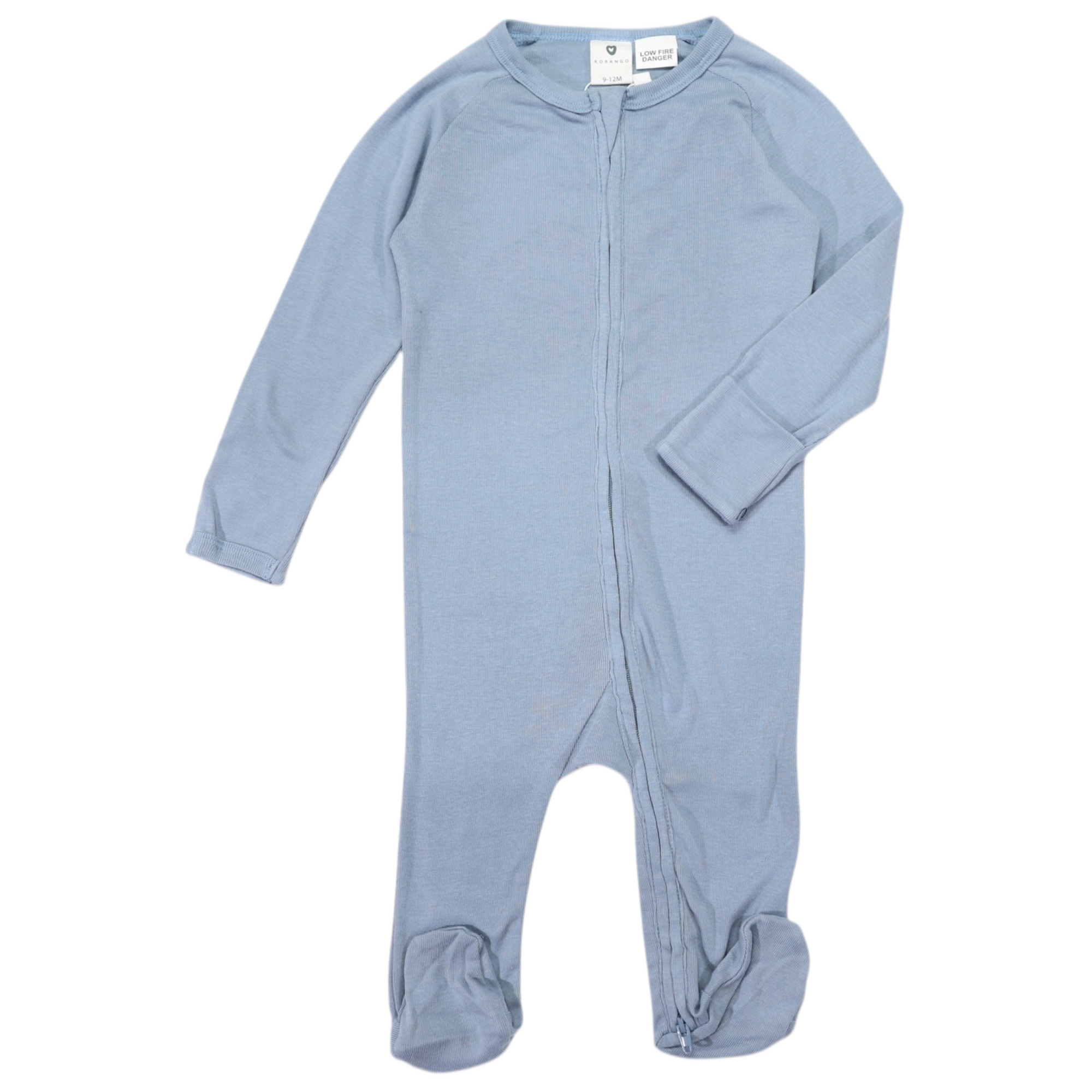 Double Zip Cotton Modal Romper Dusty Blue