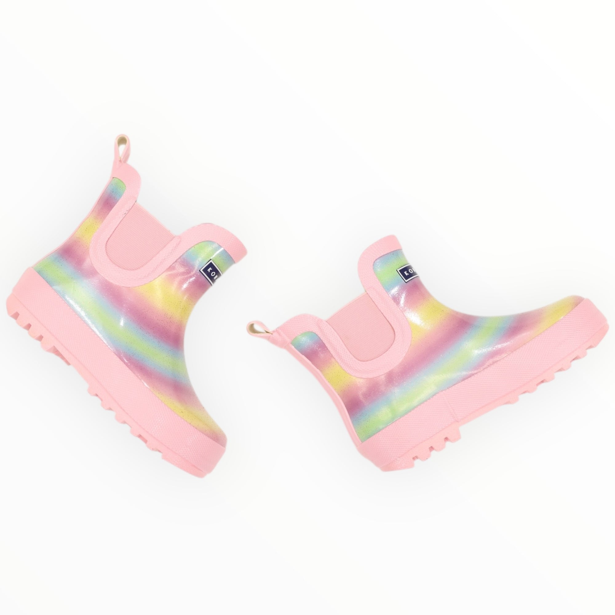 Glitter Rainbow Short Gumboot Pink