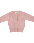 Fine Cable Cardigan Pink