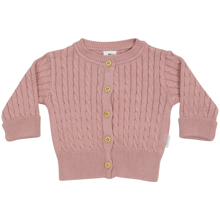 Cable Knit Cardigan Pink