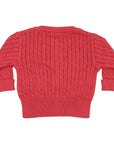 Cable Knit Cardigan Red