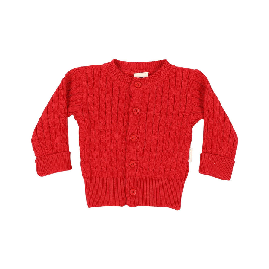 Cable Knit Jacket Red