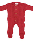 Cable Knit Romper Red