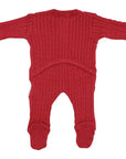 Cable Knit Romper Red