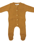 Cable Knit Romper Brown