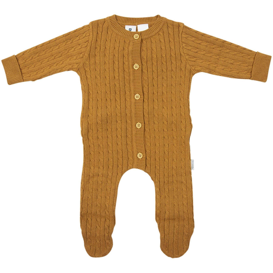 Cable Knit Romper Brown