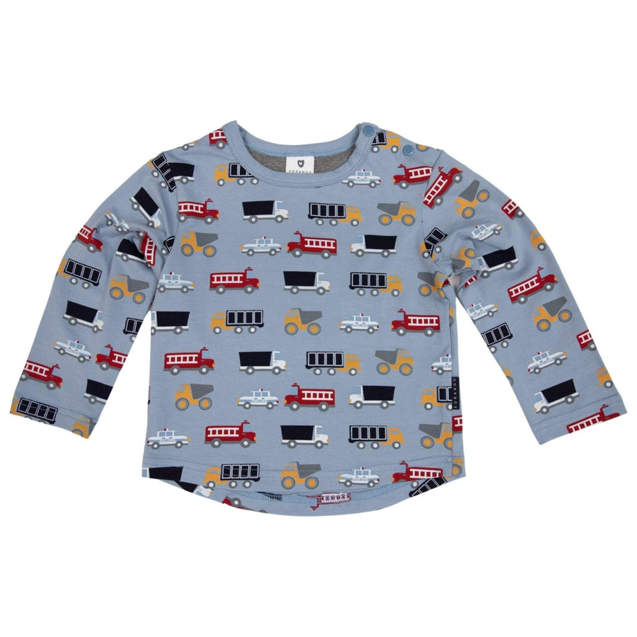 Cars and Trucks Printed Top Blue
