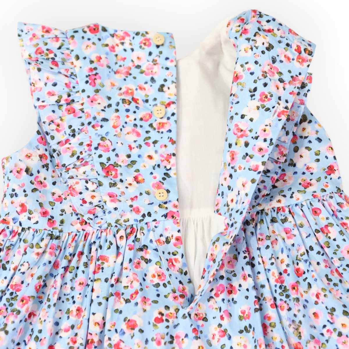 Floral Smocked Dress Blue