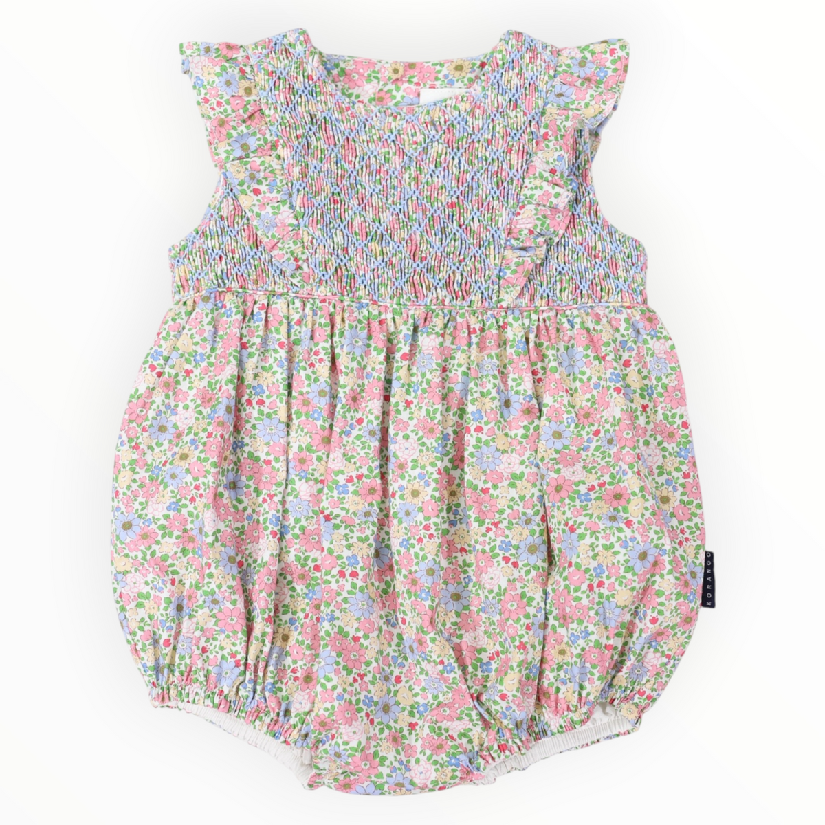 Smocked Floral Sunsuit