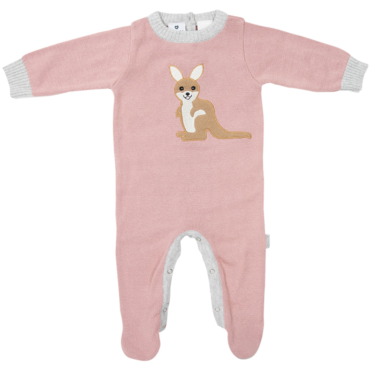 Kangaroo Knit Romper Pink
