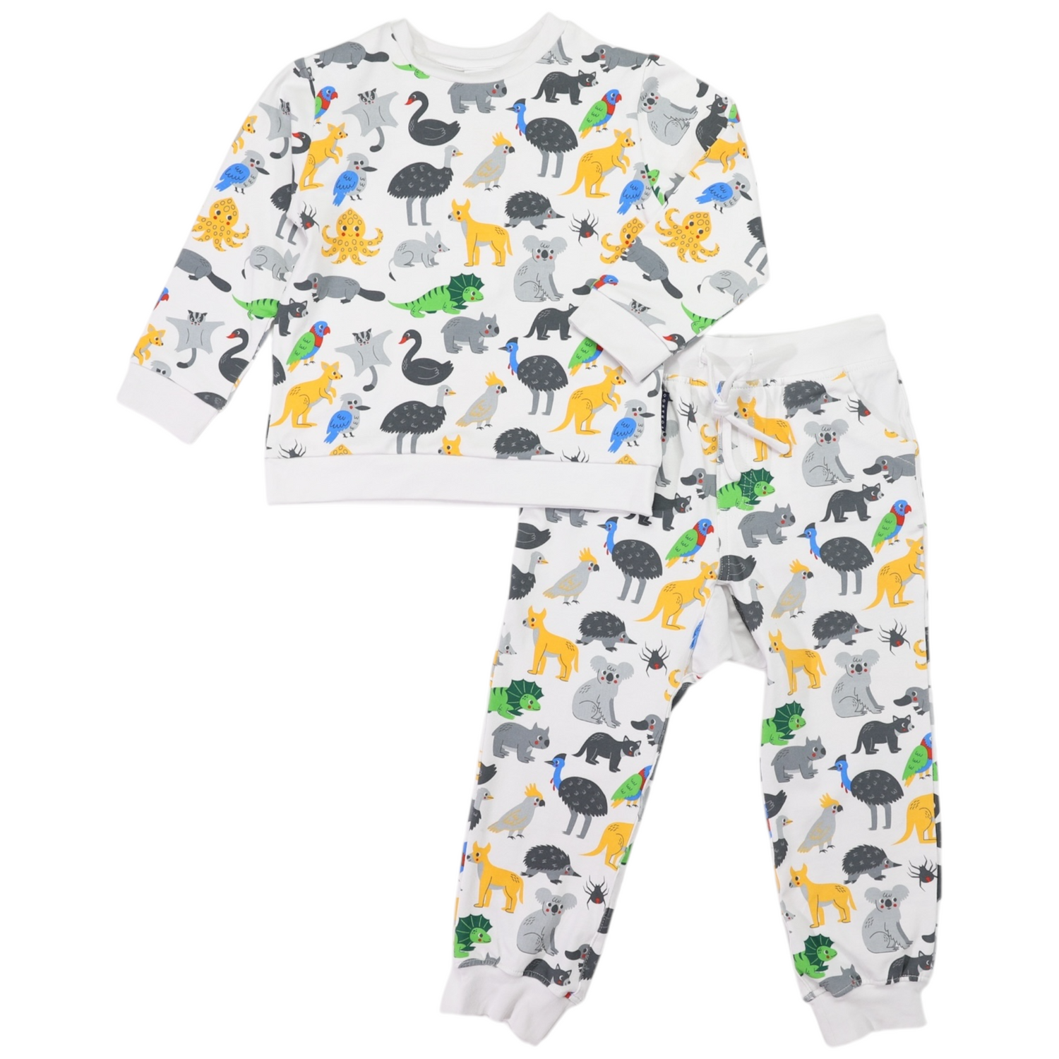 Australian Animals Pyjamas Grey