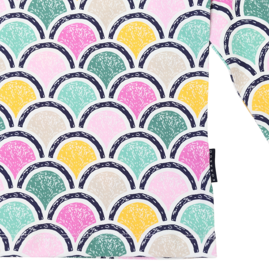 Arch Frill Print Tee Green
