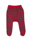 Striped Knit Legging Red/Charcoal