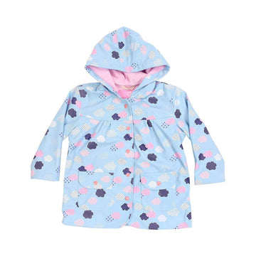 Raincoat Cloud Print French Terry Lined Blue