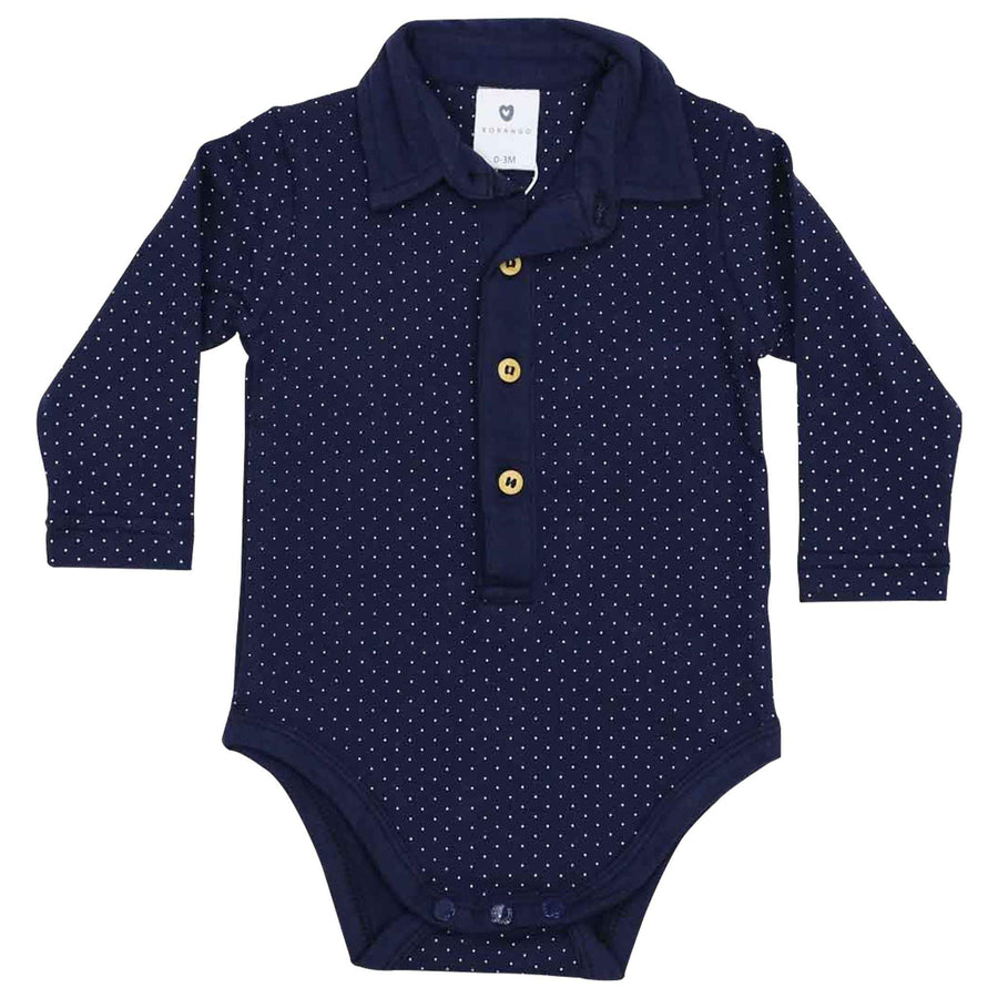 Collared Spot Bodysuit Navy