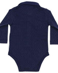 Collared Spot Bodysuit Navy