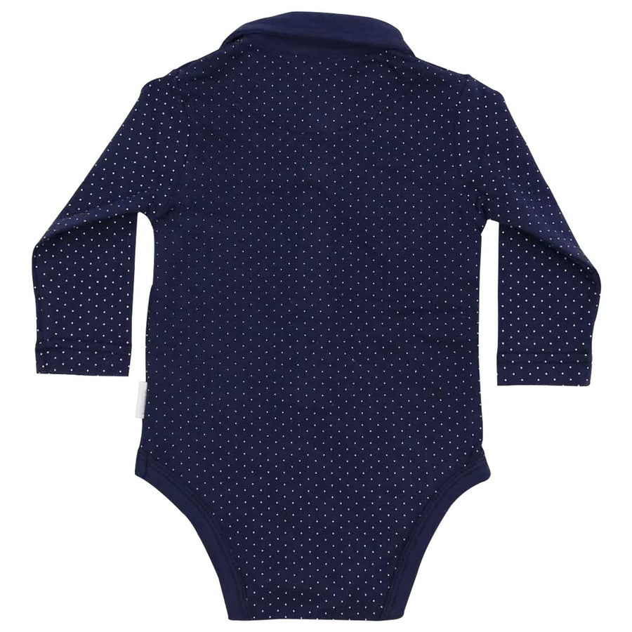 Collared Spot Bodysuit Navy