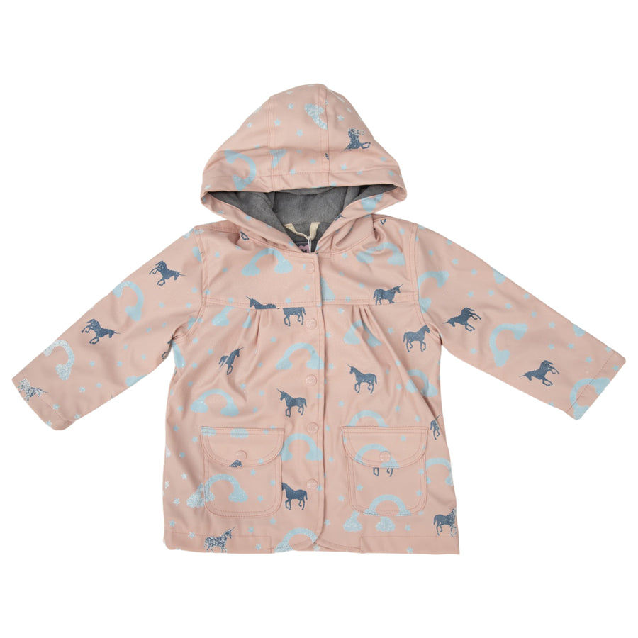 Colour Change Unicorn Raincoat Dusty Pink