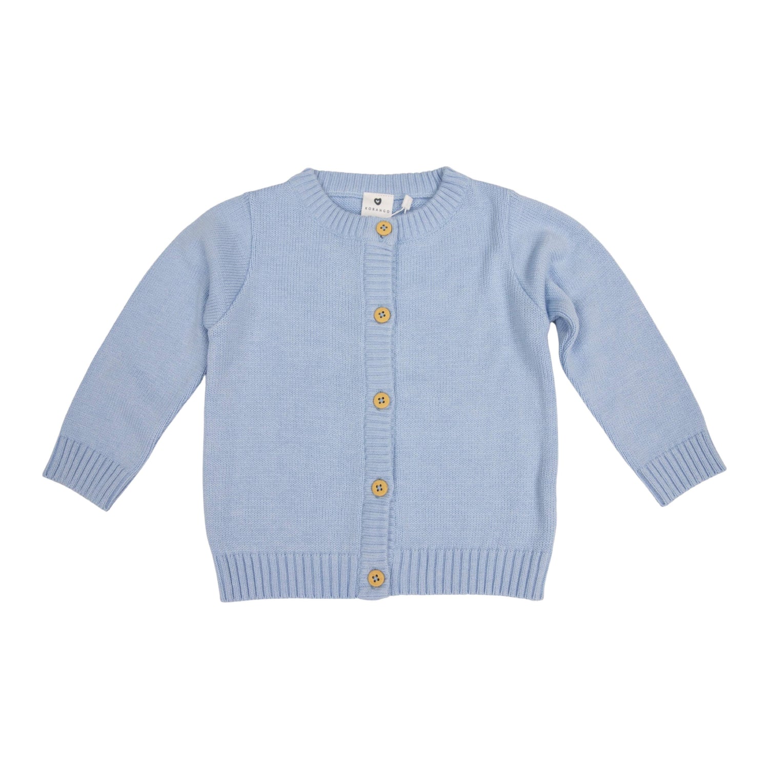 Blue Cotton Knit Cardigan
