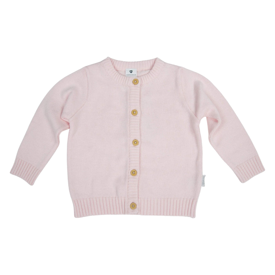 Pink Cotton Knit Cardigan