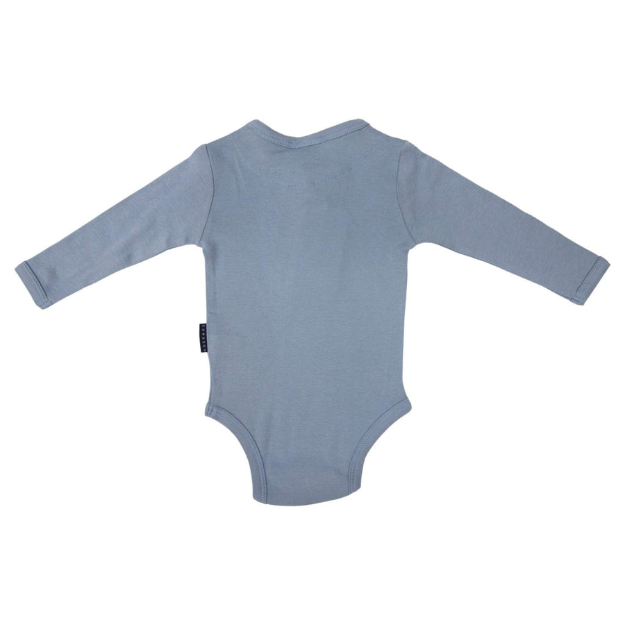 Button Down Cotton Modal Bodysuit Blue